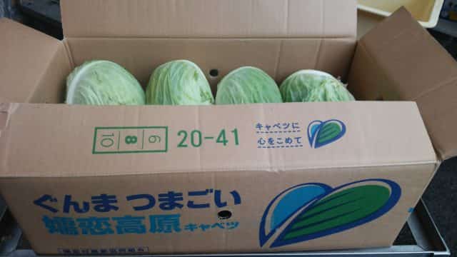 配達弁当の野菜(キャベツ)